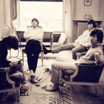 The Beatles resting in hotel