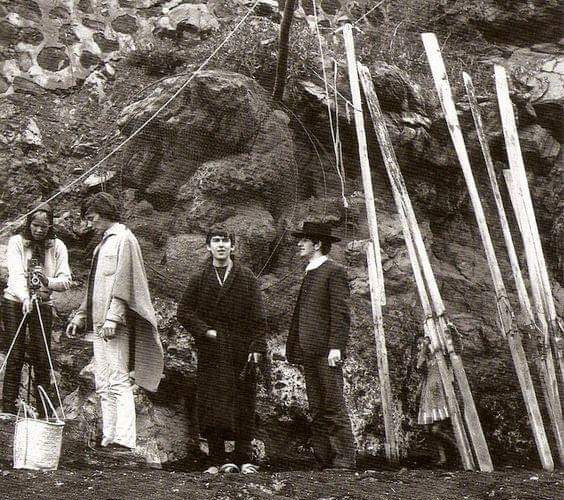 Astrid Kircherr, Klaus Voormann, George Harrison, Ringo Starr in Tenerife, Spain, 1963
