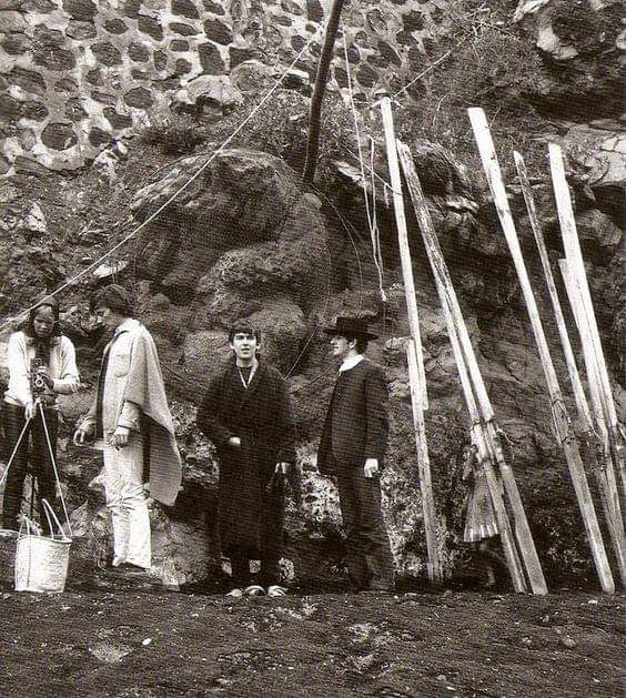 Astrid Kircherr, Klaus Voormann, George Harrison, Ringo Starr in Tenerife, Spain, 1963