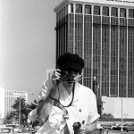 The Beatles February 1964. Ringo Starr taking pictures with camera while out and about in America